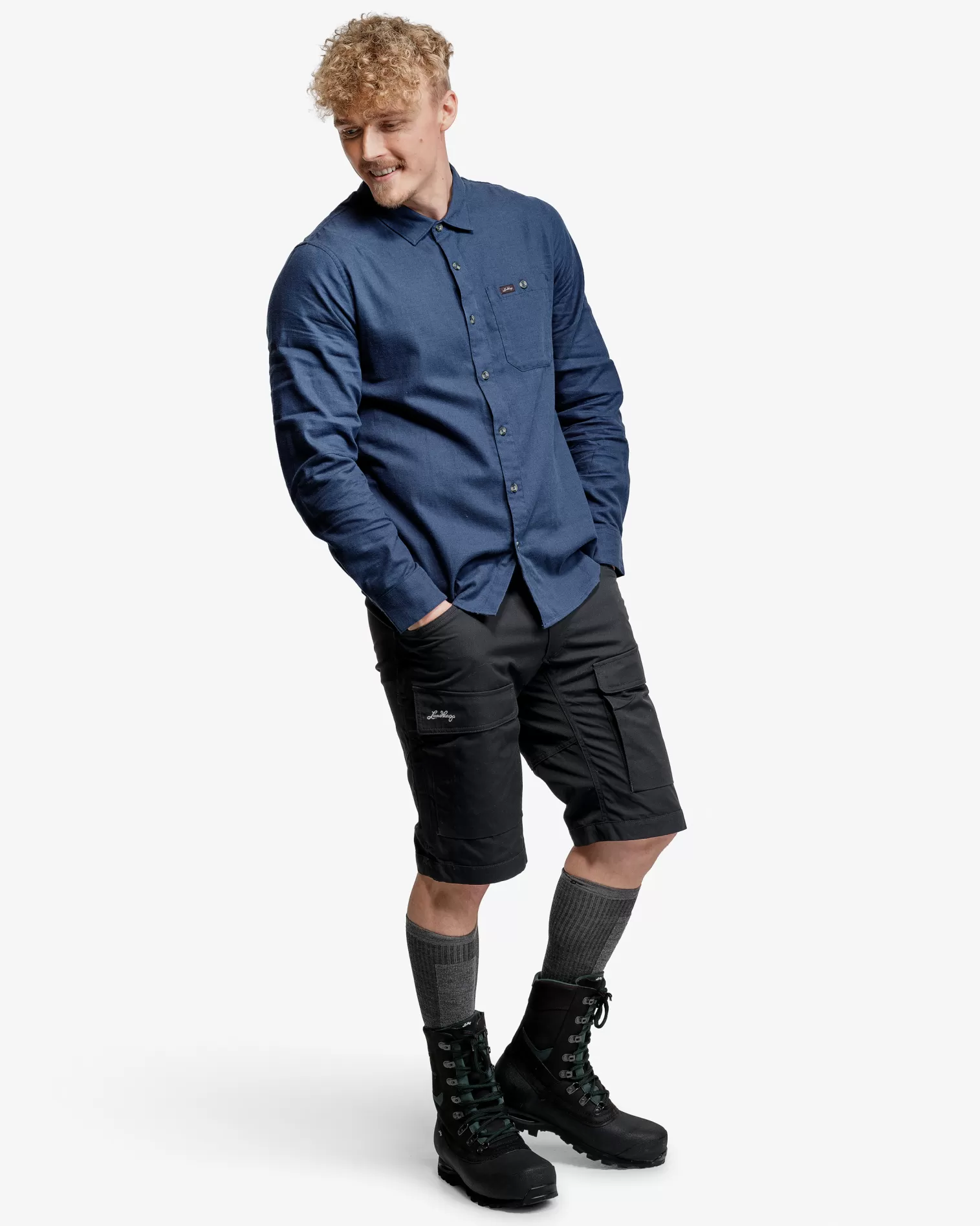 Best Lundhags Ekren Solid Ms LS Shirt Mid Blue
