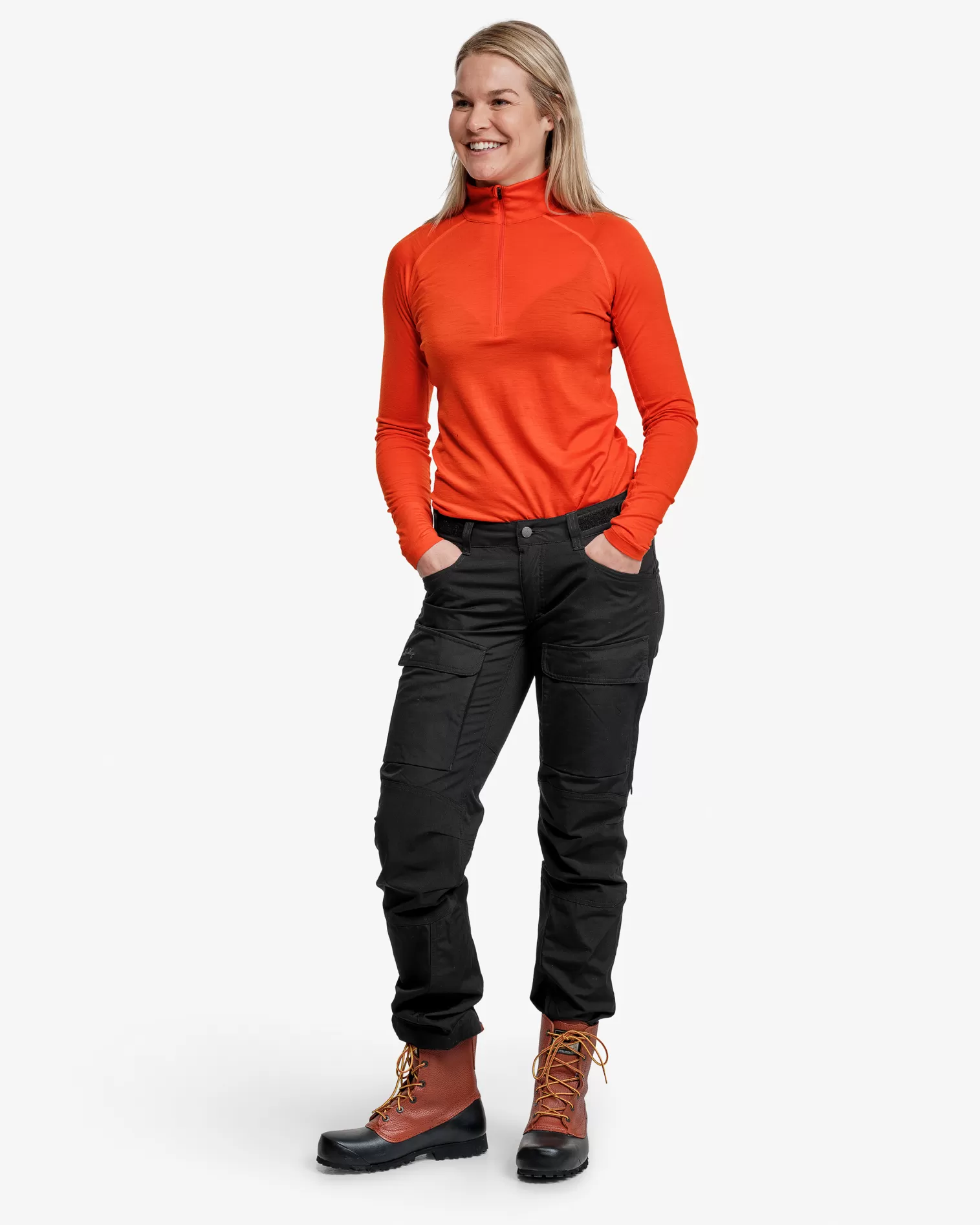 Shop Lundhags Gimmer Merino Lt Ws 1/2 Zip Lively Red