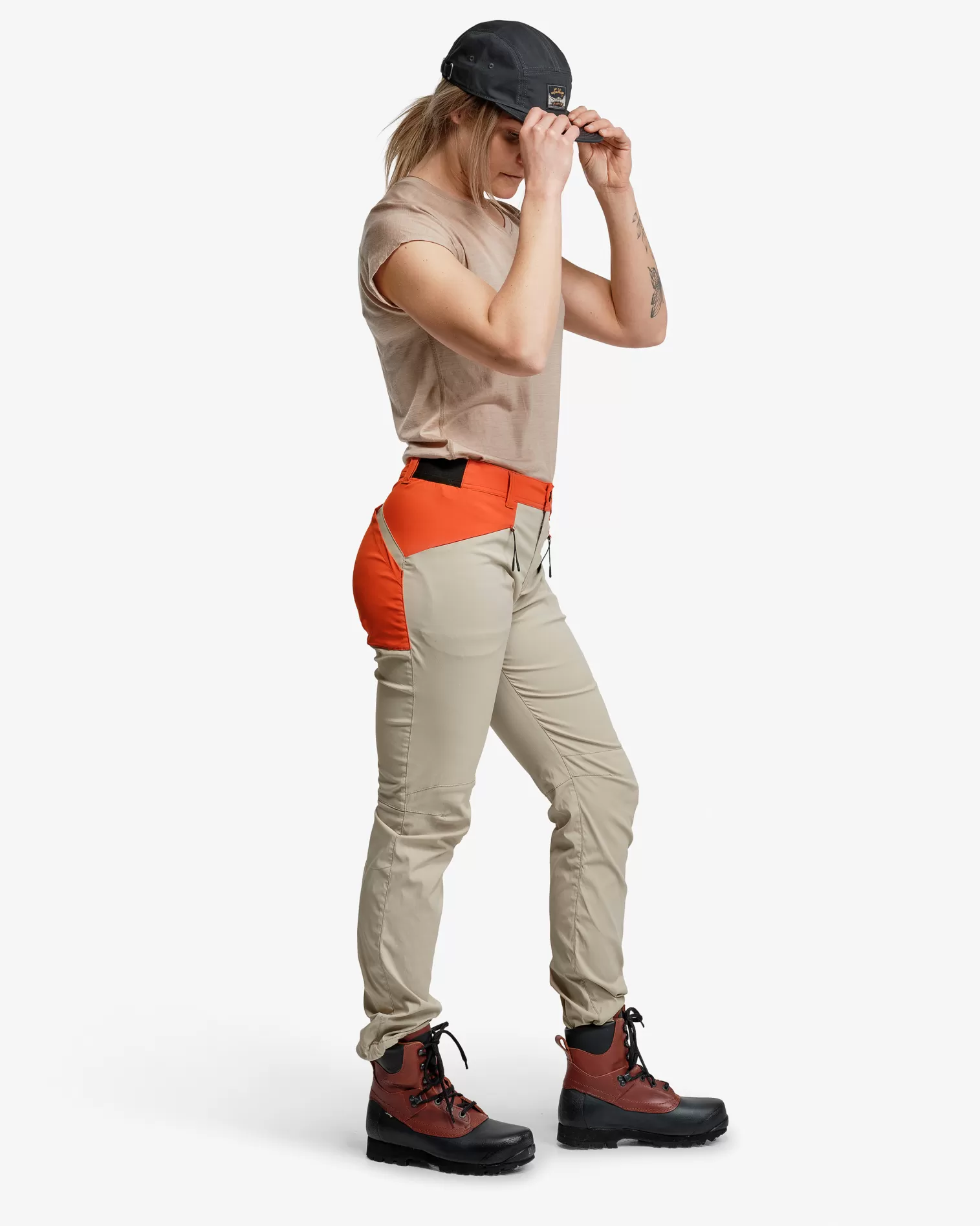 Sale Lundhags Tyre Stretch Pant W Sand/Lively Red